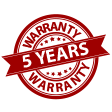 5 Year Warranty badge