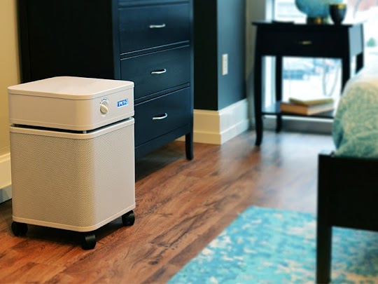 Austin Air Cleaners home smoke eater setup in the bedroom of a home.