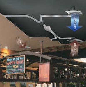 Smokeeter concealed smoke eater installed in a bar space.